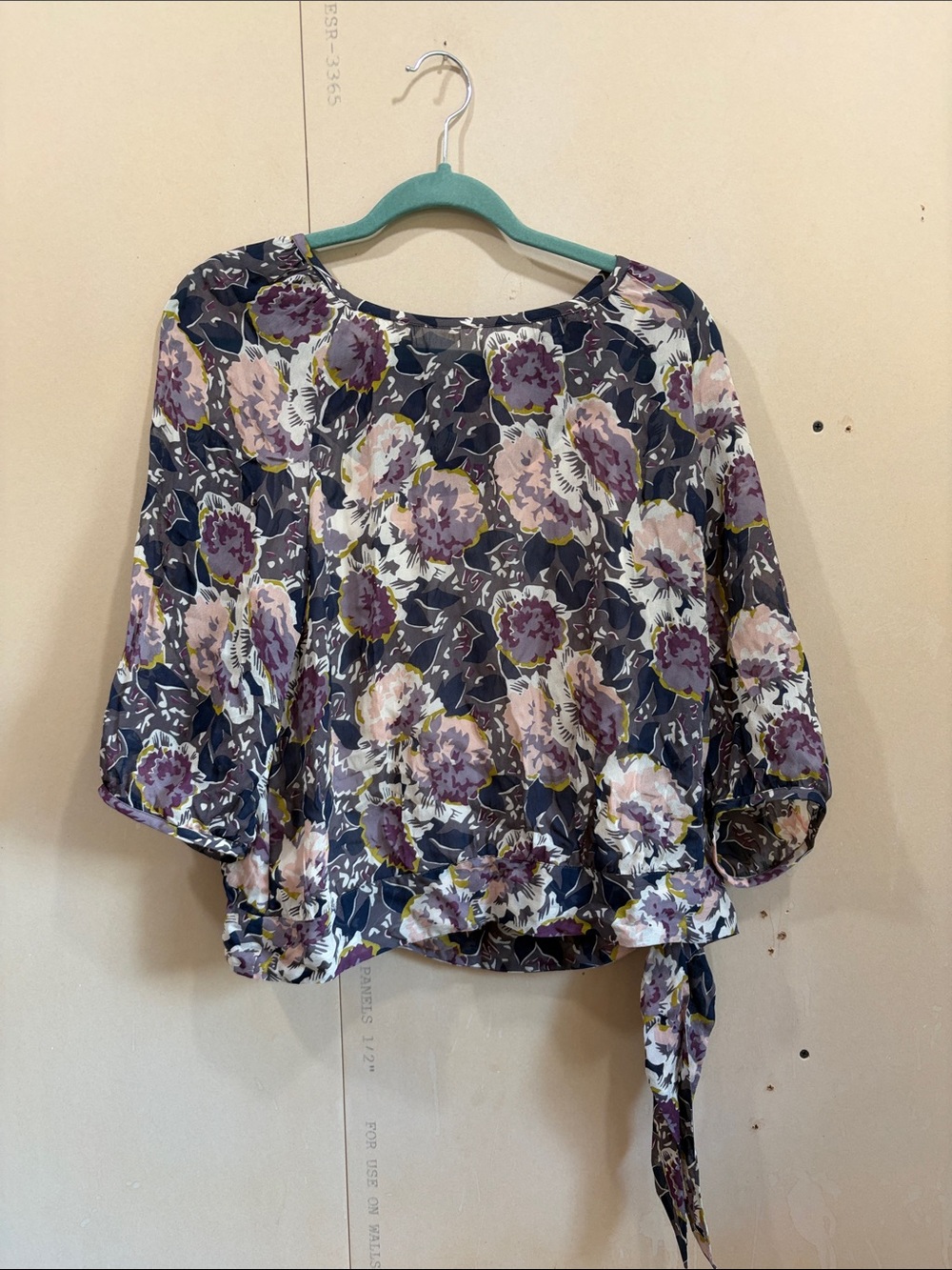Boden Purple Floral Blouse With Nude Tank Size 10